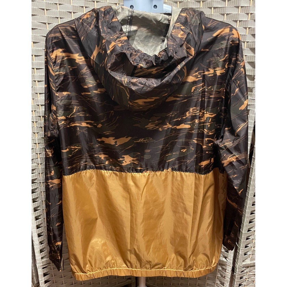 Ecko Unltd Mens Tiger Stripe Camo Half Zip Windbreaker Jacket Gold Brown Large - Picture 6 of 11